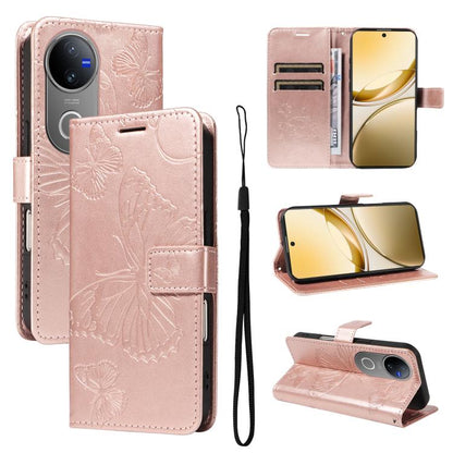 3D Butterfly Embossed Pattern Flip Leather Phone Case, For vivo X500, For vivo iQOO Neo11 Ultra 5G, For vivo iQOO Z11s/V80 Lite 5G, For vivo X500 Pro 5G, For vivo X500 Pro Max 5G, For vivo X300 Pro, For vivo X300, For vivo Y39 5G Global                ...