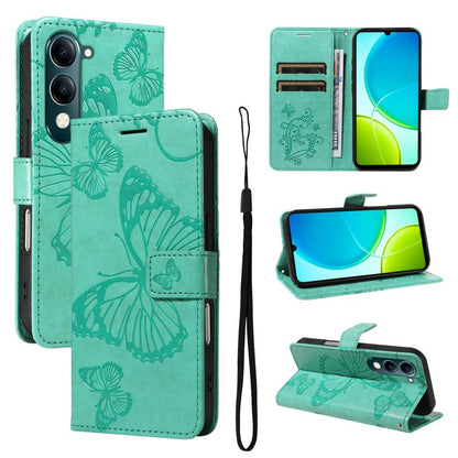 3D Butterfly Embossed Pattern Flip Leather Phone Case, For vivo X500, For vivo iQOO Neo11 Ultra 5G, For vivo iQOO Z11s/V80 Lite 5G, For vivo X500 Pro 5G, For vivo X500 Pro Max 5G, For vivo X300 Pro, For vivo X300, For vivo Y39 5G Global                ...
