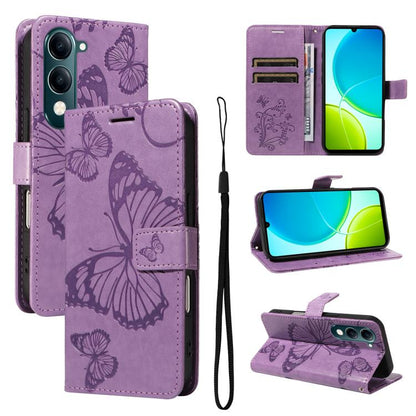 3D Butterfly Embossed Pattern Flip Leather Phone Case, For vivo X500, For vivo iQOO Neo11 Ultra 5G, For vivo iQOO Z11s/V80 Lite 5G, For vivo X500 Pro 5G, For vivo X500 Pro Max 5G, For vivo X300 Pro, For vivo X300, For vivo Y39 5G Global                ...