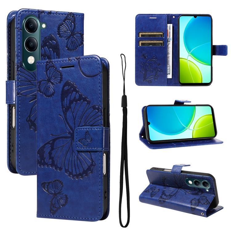 3D Butterfly Embossed Pattern Flip Leather Phone Case, For vivo X500, For vivo iQOO Neo11 Ultra 5G, For vivo iQOO Z11s/V80 Lite 5G, For vivo X500 Pro 5G, For vivo X500 Pro Max 5G, For vivo X300 Pro, For vivo X300, For vivo Y39 5G Global                ...