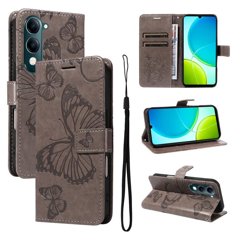 3D Butterfly Embossed Pattern Flip Leather Phone Case, For vivo X500, For vivo iQOO Neo11 Ultra 5G, For vivo iQOO Z11s/V80 Lite 5G, For vivo X500 Pro 5G, For vivo X500 Pro Max 5G, For vivo X300 Pro, For vivo X300, For vivo Y39 5G Global                ...