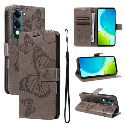 3D Butterfly Embossed Pattern Flip Leather Phone Case, For vivo X500, For vivo iQOO Neo11 Ultra 5G, For vivo iQOO Z11s/V80 Lite 5G, For vivo X500 Pro 5G, For vivo X500 Pro Max 5G, For vivo X300 Pro, For vivo X300, For vivo Y39 5G Global                ...