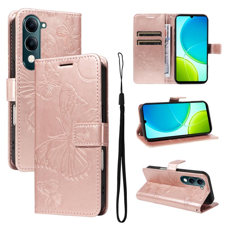 3D Butterfly Embossed Pattern Flip Leather Phone Case, For vivo X500, For vivo iQOO Neo11 Ultra 5G, For vivo iQOO Z11s/V80 Lite 5G, For vivo X500 Pro 5G, For vivo X500 Pro Max 5G, For vivo X300 Pro, For vivo X300, For vivo Y39 5G Global                ...
