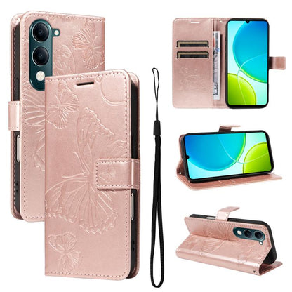 3D Butterfly Embossed Pattern Flip Leather Phone Case, For vivo X500, For vivo iQOO Neo11 Ultra 5G, For vivo iQOO Z11s/V80 Lite 5G, For vivo X500 Pro 5G, For vivo X500 Pro Max 5G, For vivo X300 Pro, For vivo X300, For vivo Y39 5G Global                ...