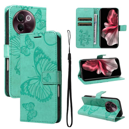 3D Butterfly Embossed Pattern Flip Leather Phone Case, For vivo X500, For vivo iQOO Neo11 Ultra 5G, For vivo iQOO Z11s/V80 Lite 5G, For vivo X500 Pro 5G, For vivo X500 Pro Max 5G, For vivo X300 Pro, For vivo X300, For vivo Y39 5G Global                ...