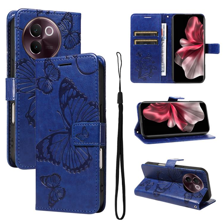 3D Butterfly Embossed Pattern Flip Leather Phone Case, For vivo X500, For vivo iQOO Neo11 Ultra 5G, For vivo iQOO Z11s/V80 Lite 5G, For vivo X500 Pro 5G, For vivo X500 Pro Max 5G, For vivo X300 Pro, For vivo X300, For vivo Y39 5G Global                ...
