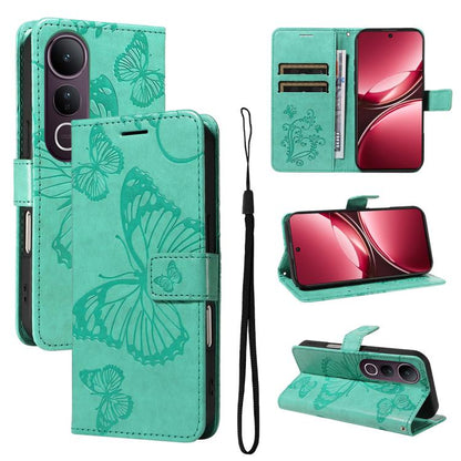 3D Butterfly Embossed Pattern Flip Leather Phone Case, For vivo X500, For vivo iQOO Neo11 Ultra 5G, For vivo iQOO Z11s/V80 Lite 5G, For vivo X500 Pro 5G, For vivo X500 Pro Max 5G, For vivo X300 Pro, For vivo X300, For vivo Y39 5G Global                ...