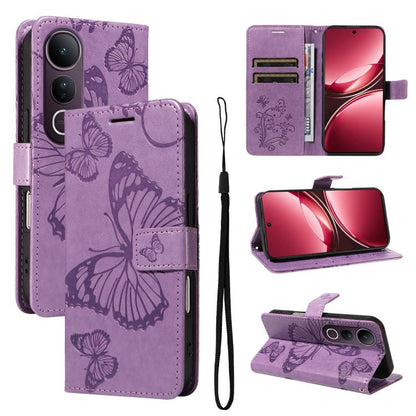3D Butterfly Embossed Pattern Flip Leather Phone Case, For vivo X500, For vivo iQOO Neo11 Ultra 5G, For vivo iQOO Z11s/V80 Lite 5G, For vivo X500 Pro 5G, For vivo X500 Pro Max 5G, For vivo X300 Pro, For vivo X300, For vivo Y39 5G Global                ...