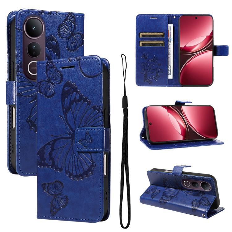 3D Butterfly Embossed Pattern Flip Leather Phone Case, For vivo X500, For vivo iQOO Neo11 Ultra 5G, For vivo iQOO Z11s/V80 Lite 5G, For vivo X500 Pro 5G, For vivo X500 Pro Max 5G, For vivo X300 Pro, For vivo X300, For vivo Y39 5G Global                ...