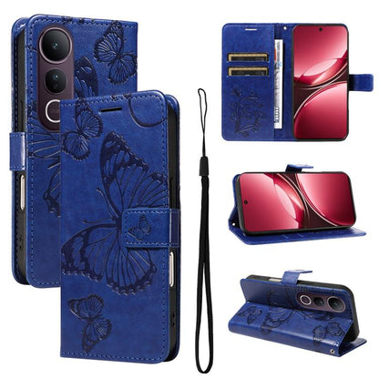 3D Butterfly Embossed Pattern Flip Leather Phone Case, For vivo X500, For vivo iQOO Neo11 Ultra 5G, For vivo iQOO Z11s/V80 Lite 5G, For vivo X500 Pro 5G, For vivo X500 Pro Max 5G, For vivo X300 Pro, For vivo X300, For vivo Y39 5G Global                ...