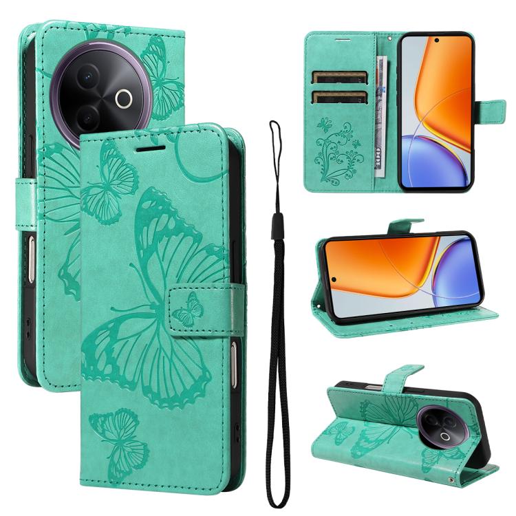 3D Butterfly Embossed Pattern Flip Leather Phone Case, For vivo X500, For vivo iQOO Neo11 Ultra 5G, For vivo iQOO Z11s/V80 Lite 5G, For vivo X500 Pro 5G, For vivo X500 Pro Max 5G, For vivo X300 Pro, For vivo X300, For vivo Y39 5G Global                ...