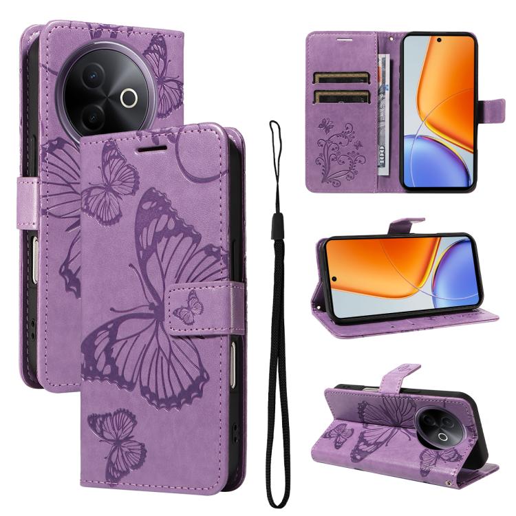 3D Butterfly Embossed Pattern Flip Leather Phone Case, For vivo X500, For vivo iQOO Neo11 Ultra 5G, For vivo iQOO Z11s/V80 Lite 5G, For vivo X500 Pro 5G, For vivo X500 Pro Max 5G, For vivo X300 Pro, For vivo X300, For vivo Y39 5G Global                ...