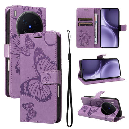 3D Butterfly Embossed Pattern Flip Leather Phone Case, For vivo X500, For vivo iQOO Neo11 Ultra 5G, For vivo iQOO Z11s/V80 Lite 5G, For vivo X500 Pro 5G, For vivo X500 Pro Max 5G, For vivo X300 Pro, For vivo X300, For vivo Y39 5G Global                ...