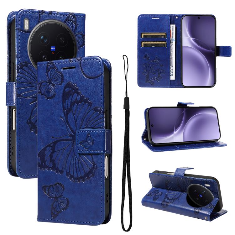 3D Butterfly Embossed Pattern Flip Leather Phone Case, For vivo X500, For vivo iQOO Neo11 Ultra 5G, For vivo iQOO Z11s/V80 Lite 5G, For vivo X500 Pro 5G, For vivo X500 Pro Max 5G, For vivo X300 Pro, For vivo X300, For vivo Y39 5G Global                ...