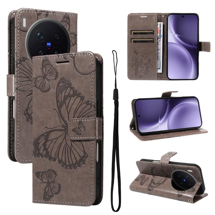 3D Butterfly Embossed Pattern Flip Leather Phone Case, For vivo X500, For vivo iQOO Neo11 Ultra 5G, For vivo iQOO Z11s/V80 Lite 5G, For vivo X500 Pro 5G, For vivo X500 Pro Max 5G, For vivo X300 Pro, For vivo X300, For vivo Y39 5G Global                ...