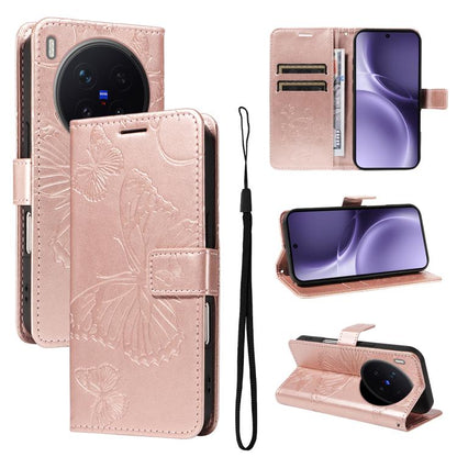 3D Butterfly Embossed Pattern Flip Leather Phone Case, For vivo X500, For vivo iQOO Neo11 Ultra 5G, For vivo iQOO Z11s/V80 Lite 5G, For vivo X500 Pro 5G, For vivo X500 Pro Max 5G, For vivo X300 Pro, For vivo X300, For vivo Y39 5G Global                ...