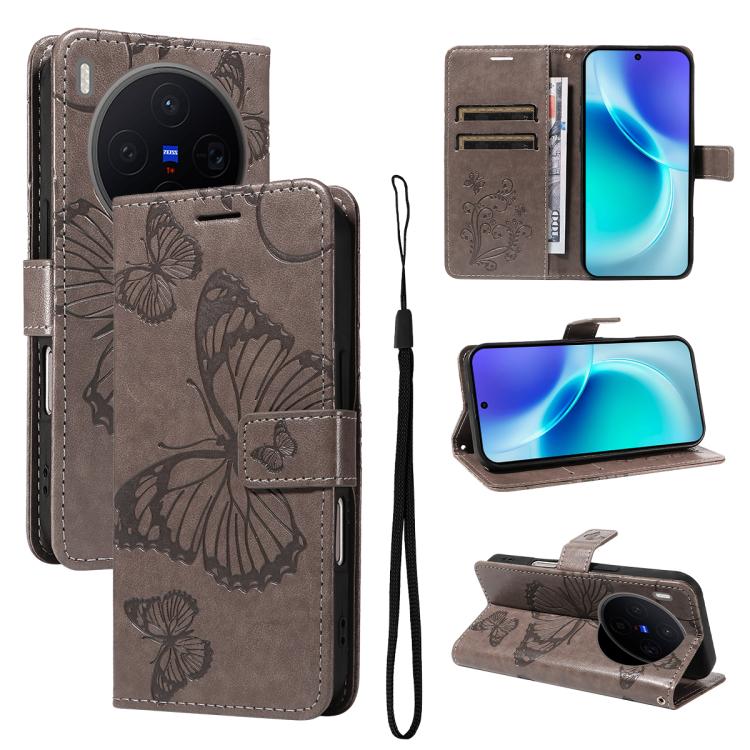 3D Butterfly Embossed Pattern Flip Leather Phone Case, For vivo X500, For vivo iQOO Neo11 Ultra 5G, For vivo iQOO Z11s/V80 Lite 5G, For vivo X500 Pro 5G, For vivo X500 Pro Max 5G, For vivo X300 Pro, For vivo X300, For vivo Y39 5G Global                ...