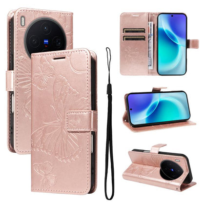 3D Butterfly Embossed Pattern Flip Leather Phone Case, For vivo X500, For vivo iQOO Neo11 Ultra 5G, For vivo iQOO Z11s/V80 Lite 5G, For vivo X500 Pro 5G, For vivo X500 Pro Max 5G, For vivo X300 Pro, For vivo X300, For vivo Y39 5G Global                ...