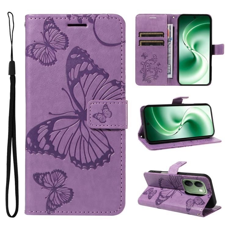 3D Butterfly Embossed Pattern Flip Leather Phone Case, For vivo X500, For vivo iQOO Neo11 Ultra 5G, For vivo iQOO Z11s/V80 Lite 5G, For vivo X500 Pro 5G, For vivo X500 Pro Max 5G, For vivo X300 Pro, For vivo X300, For vivo Y39 5G Global                ...