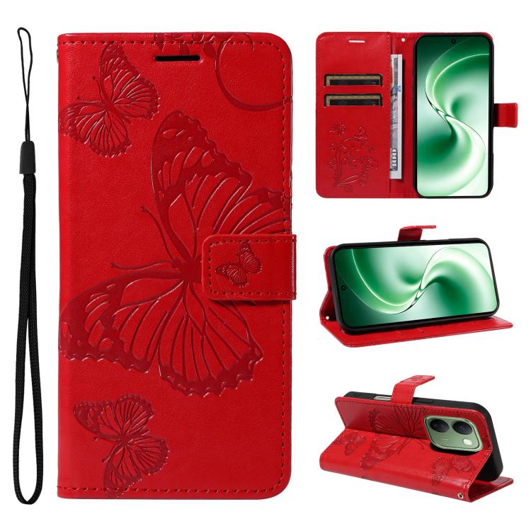 3D Butterfly Embossed Pattern Flip Leather Phone Case, For vivo X500, For vivo iQOO Neo11 Ultra 5G, For vivo iQOO Z11s/V80 Lite 5G, For vivo X500 Pro 5G, For vivo X500 Pro Max 5G, For vivo X300 Pro, For vivo X300, For vivo Y39 5G Global                ...