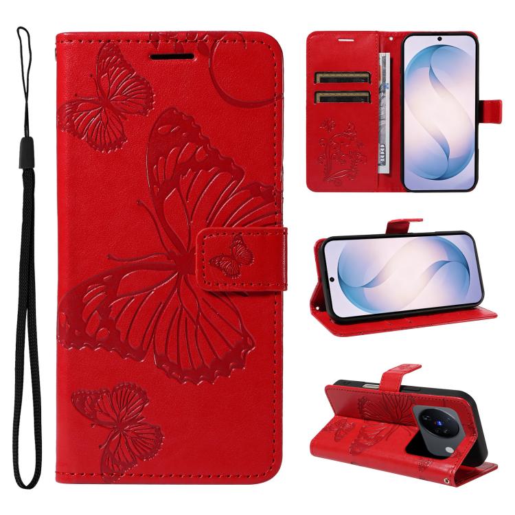 3D Butterfly Embossed Pattern Flip Leather Phone Case, For vivo X500, For vivo iQOO Neo11 Ultra 5G, For vivo iQOO Z11s/V80 Lite 5G, For vivo X500 Pro 5G, For vivo X500 Pro Max 5G, For vivo X300 Pro, For vivo X300, For vivo Y39 5G Global                ...