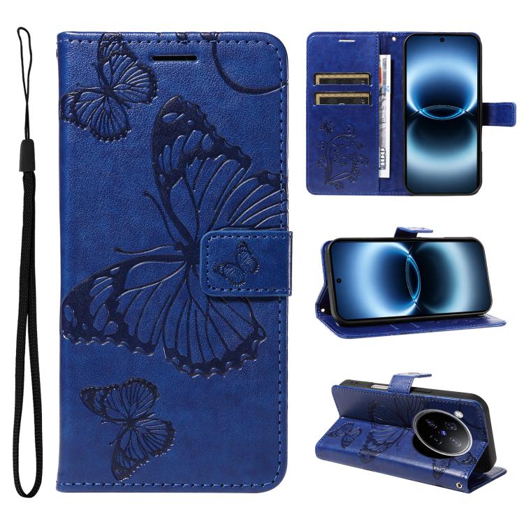 3D Butterfly Embossed Pattern Flip Leather Phone Case, For vivo X500, For vivo iQOO Neo11 Ultra 5G, For vivo iQOO Z11s/V80 Lite 5G, For vivo X500 Pro 5G, For vivo X500 Pro Max 5G, For vivo X300 Pro, For vivo X300, For vivo Y39 5G Global                ...