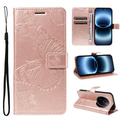 3D Butterfly Embossed Pattern Flip Leather Phone Case, For vivo X500, For vivo iQOO Neo11 Ultra 5G, For vivo iQOO Z11s/V80 Lite 5G, For vivo X500 Pro 5G, For vivo X500 Pro Max 5G, For vivo X300 Pro, For vivo X300, For vivo Y39 5G Global                ...