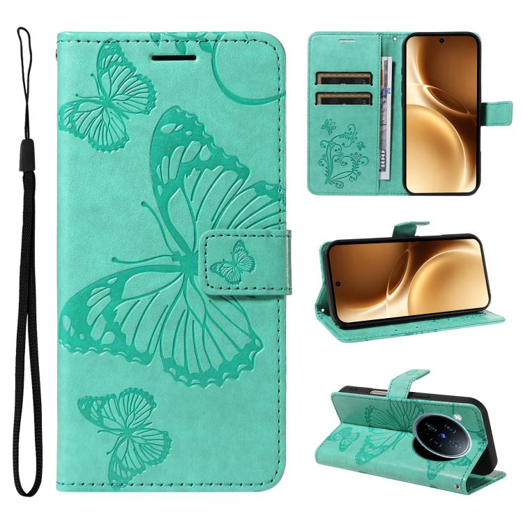 3D Butterfly Embossed Pattern Flip Leather Phone Case, For vivo X500, For vivo iQOO Neo11 Ultra 5G, For vivo iQOO Z11s/V80 Lite 5G, For vivo X500 Pro 5G, For vivo X500 Pro Max 5G, For vivo X300 Pro, For vivo X300, For vivo Y39 5G Global                ...