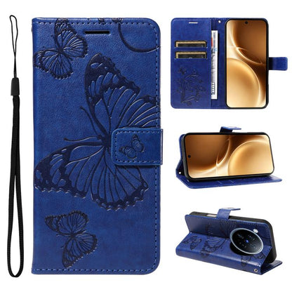 3D Butterfly Embossed Pattern Flip Leather Phone Case, For vivo X500, For vivo iQOO Neo11 Ultra 5G, For vivo iQOO Z11s/V80 Lite 5G, For vivo X500 Pro 5G, For vivo X500 Pro Max 5G, For vivo X300 Pro, For vivo X300, For vivo Y39 5G Global                ...