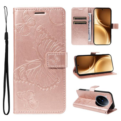 3D Butterfly Embossed Pattern Flip Leather Phone Case, For vivo X500, For vivo iQOO Neo11 Ultra 5G, For vivo iQOO Z11s/V80 Lite 5G, For vivo X500 Pro 5G, For vivo X500 Pro Max 5G, For vivo X300 Pro, For vivo X300, For vivo Y39 5G Global                ...