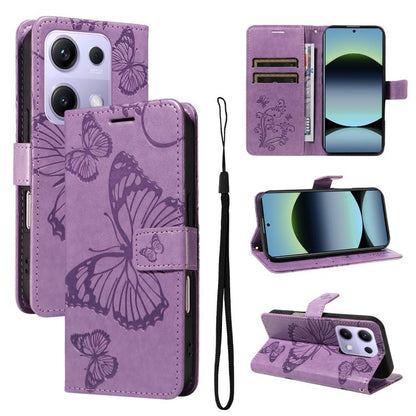 3D Butterfly Embossed Pattern Flip Leather Phone Case, For Redmi Note 17 5G/4G Global 169.7mm, For Redmi Note 17 Pro+ 5G Global 163.4mm, For Xiaomi Poco C95 Pro, For Redmi 17 5G / 4G Global 170mm, For Xiaomi Poco M7 4G 169mm                            ...