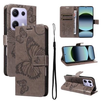 3D Butterfly Embossed Pattern Flip Leather Phone Case, For Redmi Note 17 5G/4G Global 169.7mm, For Redmi Note 17 Pro+ 5G Global 163.4mm, For Xiaomi Poco C95 Pro, For Redmi 17 5G / 4G Global 170mm, For Xiaomi Poco M7 4G 169mm                            ...