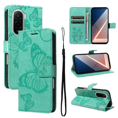 3D Butterfly Embossed Pattern Flip Leather Phone Case, For Redmi Note 17 5G/4G Global 169.7mm, For Redmi Note 17 Pro+ 5G Global 163.4mm, For Xiaomi Poco C95 Pro, For Redmi 17 5G / 4G Global 170mm, For Xiaomi Poco M7 4G 169mm                            ...
