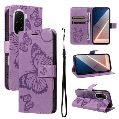 3D Butterfly Embossed Pattern Flip Leather Phone Case, For Redmi Note 17 5G/4G Global 169.7mm, For Redmi Note 17 Pro+ 5G Global 163.4mm, For Xiaomi Poco C95 Pro, For Redmi 17 5G / 4G Global 170mm, For Xiaomi Poco M7 4G 169mm                            ...