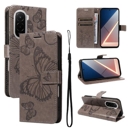 3D Butterfly Embossed Pattern Flip Leather Phone Case, For Redmi Note 17 5G/4G Global 169.7mm, For Redmi Note 17 Pro+ 5G Global 163.4mm, For Xiaomi Poco C95 Pro, For Redmi 17 5G / 4G Global 170mm, For Xiaomi Poco M7 4G 169mm                            ...
