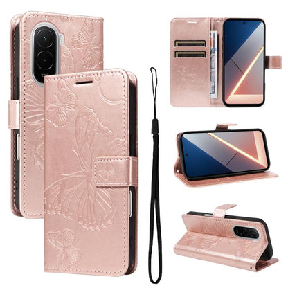 3D Butterfly Embossed Pattern Flip Leather Phone Case, For Redmi Note 17 5G/4G Global 169.7mm, For Redmi Note 17 Pro+ 5G Global 163.4mm, For Xiaomi Poco C95 Pro, For Redmi 17 5G / 4G Global 170mm, For Xiaomi Poco M7 4G 169mm                            ...