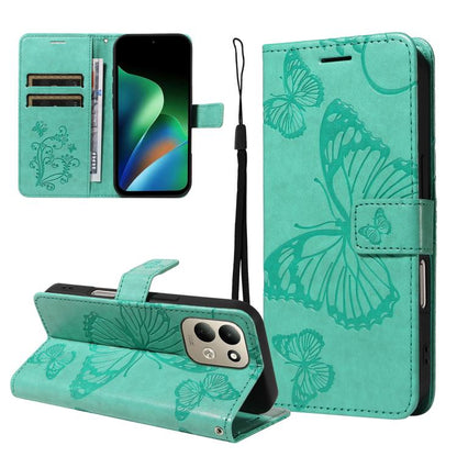 3D Butterfly Embossed Pattern Flip Leather Phone Case, For Redmi Note 17 5G/4G Global 169.7mm, For Redmi Note 17 Pro+ 5G Global 163.4mm, For Xiaomi Poco C95 Pro, For Redmi 17 5G / 4G Global 170mm, For Xiaomi Poco M7 4G 169mm                            ...