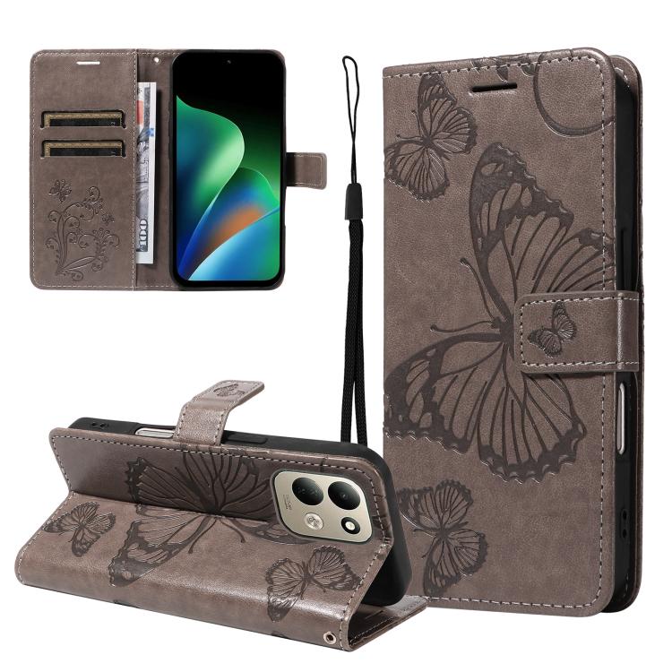 3D Butterfly Embossed Pattern Flip Leather Phone Case, For Redmi Note 17 5G/4G Global 169.7mm, For Redmi Note 17 Pro+ 5G Global 163.4mm, For Xiaomi Poco C95 Pro, For Redmi 17 5G / 4G Global 170mm, For Xiaomi Poco M7 4G 169mm                            ...