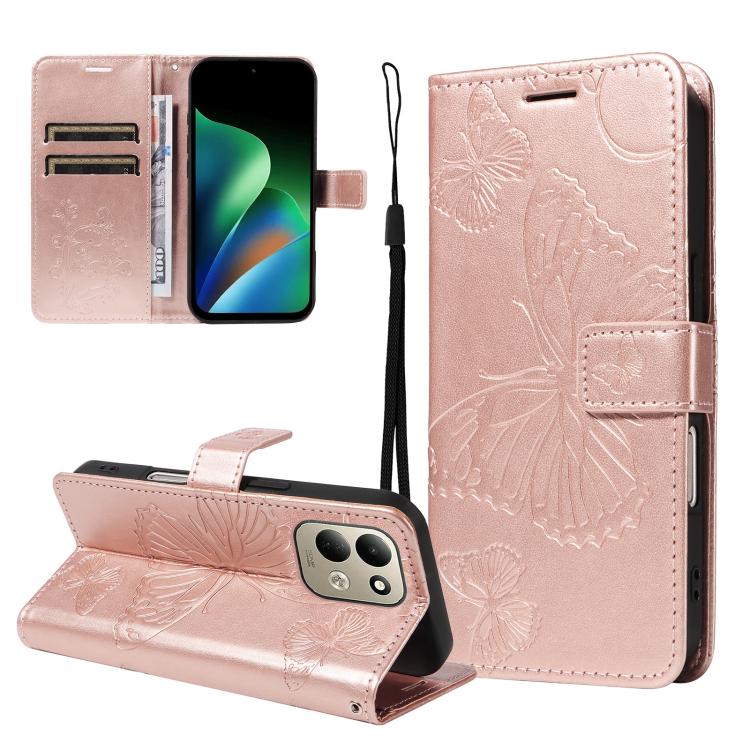3D Butterfly Embossed Pattern Flip Leather Phone Case, For Redmi Note 17 5G/4G Global 169.7mm, For Redmi Note 17 Pro+ 5G Global 163.4mm, For Xiaomi Poco C95 Pro, For Redmi 17 5G / 4G Global 170mm, For Xiaomi Poco M7 4G 169mm                            ...