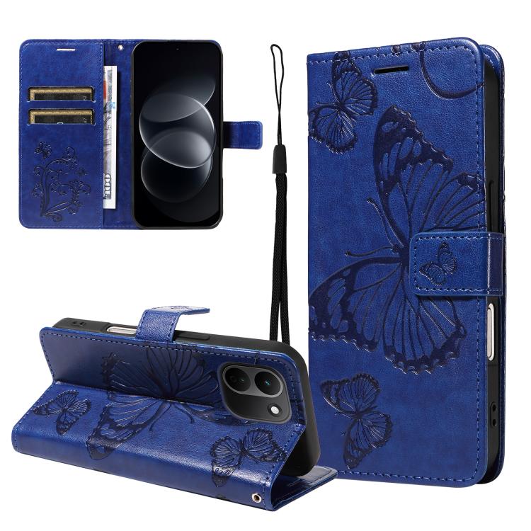 3D Butterfly Embossed Pattern Flip Leather Phone Case, For Redmi Note 17 5G/4G Global 169.7mm, For Redmi Note 17 Pro+ 5G Global 163.4mm, For Xiaomi Poco C95 Pro, For Redmi 17 5G / 4G Global 170mm, For Xiaomi Poco M7 4G 169mm                            ...