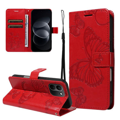 3D Butterfly Embossed Pattern Flip Leather Phone Case, For Redmi Note 17 5G/4G Global 169.7mm, For Redmi Note 17 Pro+ 5G Global 163.4mm, For Xiaomi Poco C95 Pro, For Redmi 17 5G / 4G Global 170mm, For Xiaomi Poco M7 4G 169mm                            ...