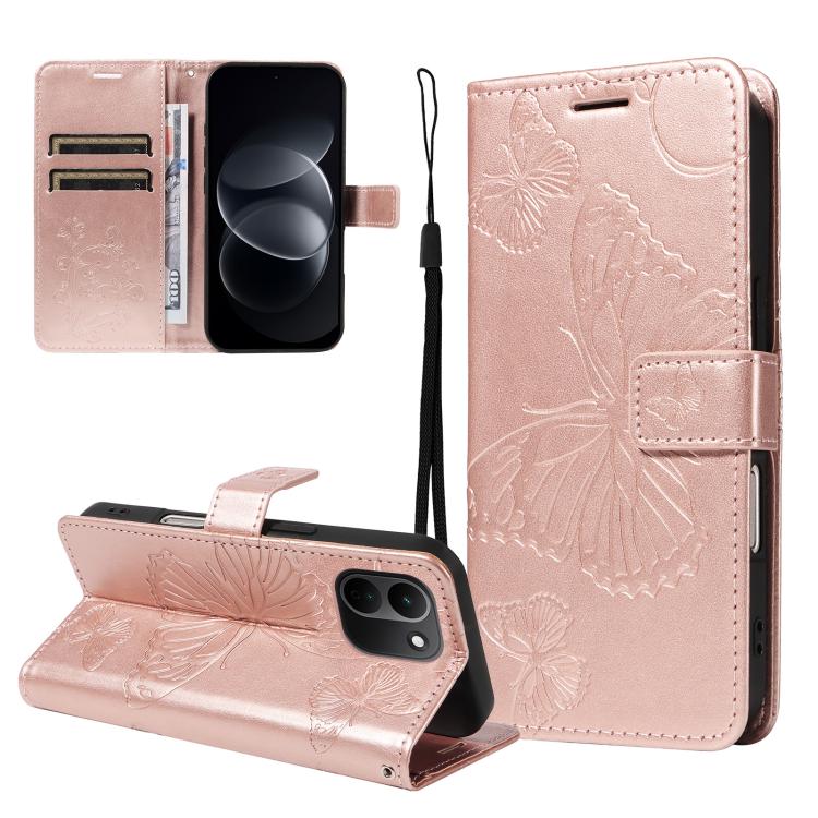 3D Butterfly Embossed Pattern Flip Leather Phone Case, For Redmi Note 17 5G/4G Global 169.7mm, For Redmi Note 17 Pro+ 5G Global 163.4mm, For Xiaomi Poco C95 Pro, For Redmi 17 5G / 4G Global 170mm, For Xiaomi Poco M7 4G 169mm                            ...