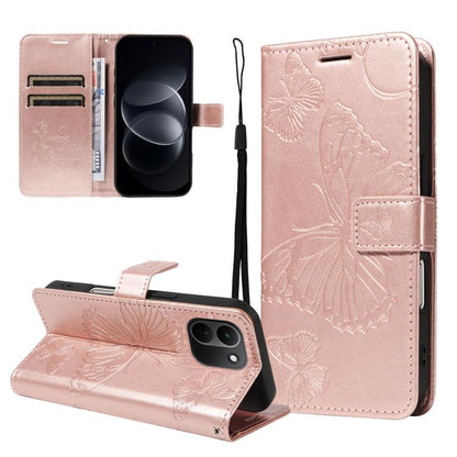 3D Butterfly Embossed Pattern Flip Leather Phone Case, For Redmi Note 17 5G/4G Global 169.7mm, For Redmi Note 17 Pro+ 5G Global 163.4mm, For Xiaomi Poco C95 Pro, For Redmi 17 5G / 4G Global 170mm, For Xiaomi Poco M7 4G 169mm                            ...