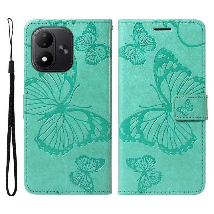 3D Butterfly Embossed Pattern Flip Leather Phone Case, For Redmi Note 17 5G/4G Global 169.7mm, For Redmi Note 17 Pro+ 5G Global 163.4mm, For Xiaomi Poco C95 Pro, For Redmi 17 5G / 4G Global 170mm, For Xiaomi Poco M7 4G 169mm                            ...
