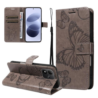 3D Butterfly Embossed Pattern Flip Leather Phone Case, For Redmi Note 17 5G/4G Global 169.7mm, For Redmi Note 17 Pro+ 5G Global 163.4mm, For Xiaomi Poco C95 Pro, For Redmi 17 5G / 4G Global 170mm, For Xiaomi Poco M7 4G 169mm                            ...