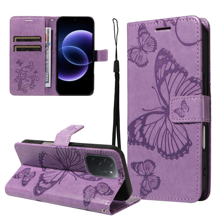 3D Butterfly Embossed Pattern Flip Leather Phone Case, For Redmi Note 17 5G/4G Global 169.7mm, For Redmi Note 17 Pro+ 5G Global 163.4mm, For Xiaomi Poco C95 Pro, For Redmi 17 5G / 4G Global 170mm, For Xiaomi Poco M7 4G 169mm                            ...
