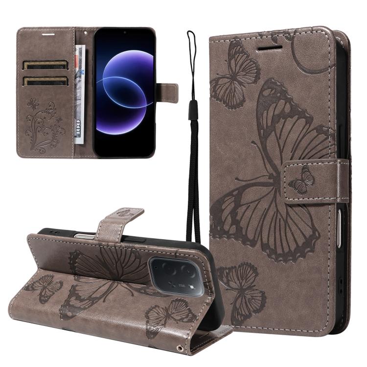 3D Butterfly Embossed Pattern Flip Leather Phone Case, For Redmi Note 17 5G/4G Global 169.7mm, For Redmi Note 17 Pro+ 5G Global 163.4mm, For Xiaomi Poco C95 Pro, For Redmi 17 5G / 4G Global 170mm, For Xiaomi Poco M7 4G 169mm                            ...