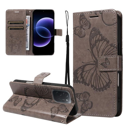 3D Butterfly Embossed Pattern Flip Leather Phone Case, For Redmi Note 17 5G/4G Global 169.7mm, For Redmi Note 17 Pro+ 5G Global 163.4mm, For Xiaomi Poco C95 Pro, For Redmi 17 5G / 4G Global 170mm, For Xiaomi Poco M7 4G 169mm                            ...