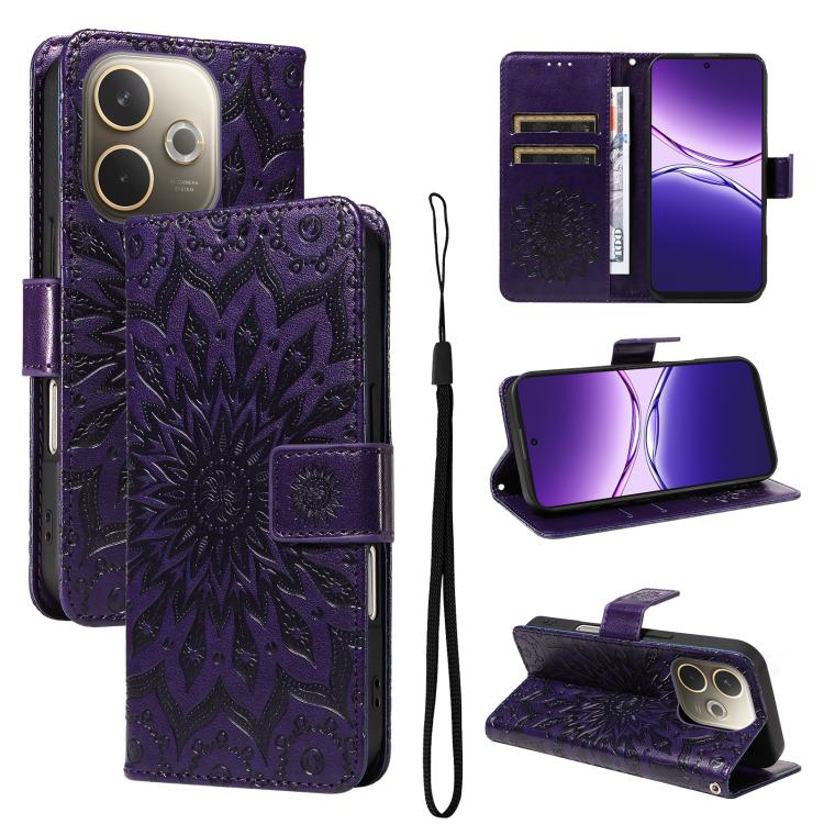 Embossed Sunflower Pattern Flip Leather Phone Case, For OPPO Find X9 Ultra 5G, For OPPO A6X 5G / A6 5G, For OPPO Reno15 Pro 5G Global, For OPPO Reno15 5G Global, For OPPO Find X9, For OPPO A6 Pro 4G / 5G Global, For OPPO Find X9 Pro                    ...