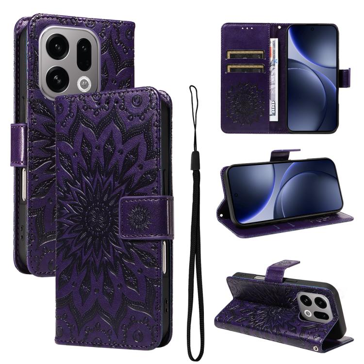 Embossed Sunflower Pattern Flip Leather Phone Case, For OPPO Find X9 Ultra 5G, For OPPO A6X 5G / A6 5G, For OPPO Reno15 Pro 5G Global, For OPPO Reno15 5G Global, For OPPO Find X9, For OPPO A6 Pro 4G / 5G Global, For OPPO Find X9 Pro                    ...